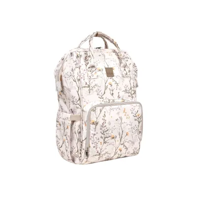 Kikkaboo Wickeltasche Siena, Rucksack, Wickelunterlage, Grifflänge einstellbar beige-weiß
