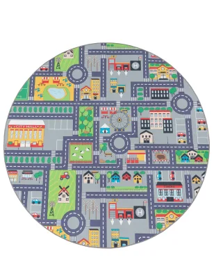 Kinderteppich Bini grau 160 cm rund