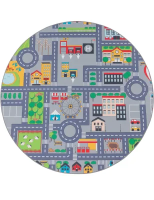 Kinderteppich Bini grau 200 cm rund