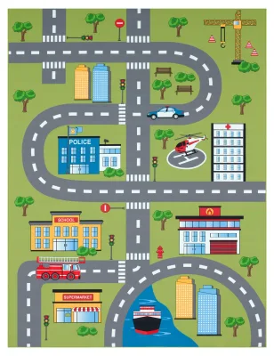 Kinderteppich Bini grün 100x200 cm