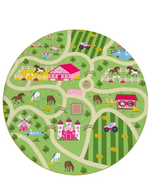 Kinderteppich Bini grün 160 cm rund