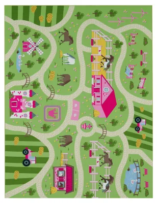 Kinderteppich Bini grün 200 cm quadrat