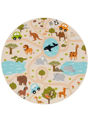 Kinderteppich Bini mehrfarbig 160 cm rund