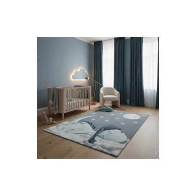 Kinderteppich COGNE, mit Dino-Motiv, Blau, 200 x 290 cm