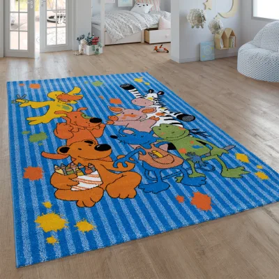 Kinderteppich Die lieben sieben blau 120x170 cm