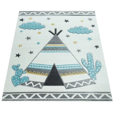 Kinderteppich Elara beige 133 cm quadrat