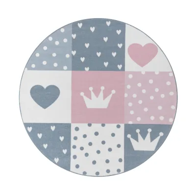 Kinderteppich Eliza pink 160 cm rund