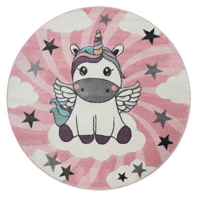 Kinderteppich Kosmos pink 200 cm rund