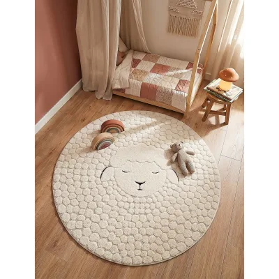 Kinderteppich Kurzflor Creme 160x160 cm - CANAZEI   Kadima Design