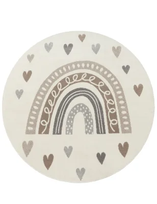 Kinderteppich Ninique beige 120 cm rund