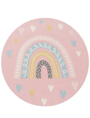 Kinderteppich Ninique pink 120 cm rund