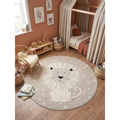 Kinderteppich Pflegeleicht Beige 120x120 cm - VELT   Kadima Design