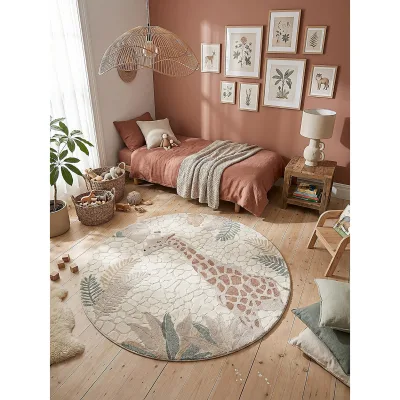 Kinderteppich Pflegeleicht Creme 120x120 cm - VELT   Kadima Design