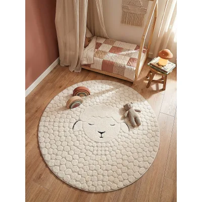 Kinderteppich Pflegeleicht Creme 160x160 cm - CANAZEI   Kadima Design
