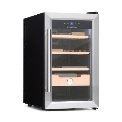 Klarstein El Presidente 48 Zigarren-Humidor 48L  3 Einschübe 1 Fach Zedernholz