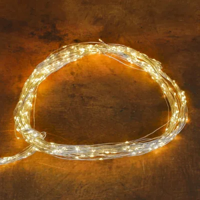 Kölle LED Silberdraht Regen, klassisch warm, 480 LEDs, Länge ca. 2 m