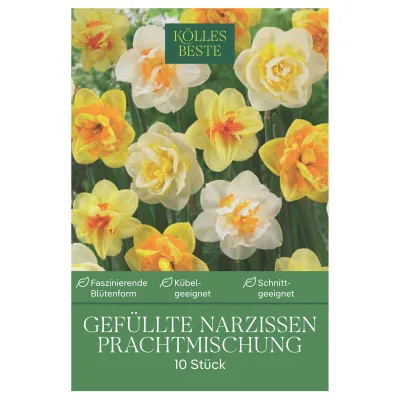 Kölles Beste Gefüllte Narzissen-Prachtmischung, 10 Blumenzwiebeln