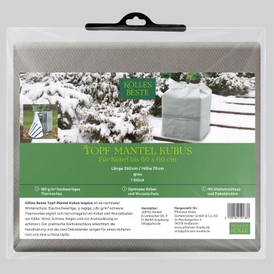 Kölles Beste Topf-Mantel Kubus, grau, L260 x H70 cm