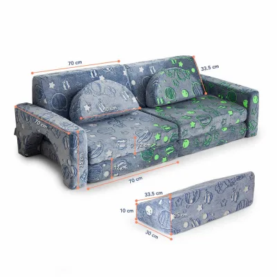 KomfortKissen Leuchtspielsofa Grau 168x55x73 cm