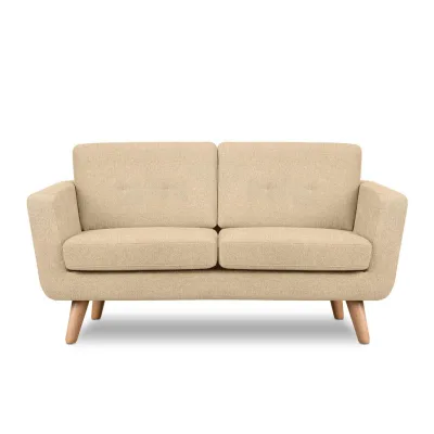Konsimo® 2-Sitzer-Sofa Creme, Braun 88x80x153 cm
