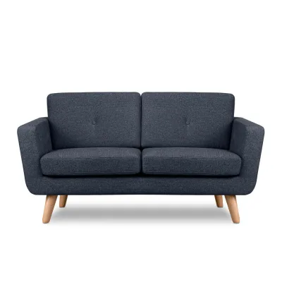 Konsimo® 2-Sitzer-Sofa Dunkelblau 88x80x153 cm