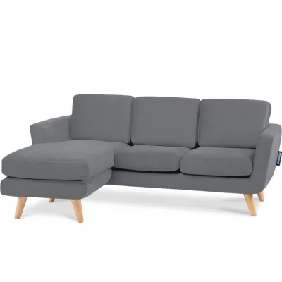 Konsimo® 3-Sitzer-Ecksofa-Links Grau 190x151 cm