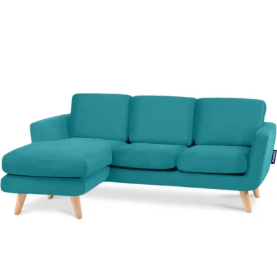 Konsimo® 3-Sitzer-Ecksofa-Links Türkis 190x151 cm