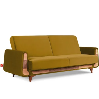 Konsimo® 3-Sitzer-Schlafsofa Gelb 230x98x98 cm