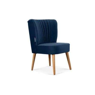 Konsimo® Cocktailsessel Dunkelblau, Eiche 63x89x65 cm
