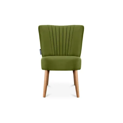 Konsimo® Cocktailsessel Olivgrün, Eiche 63x89x65 cm