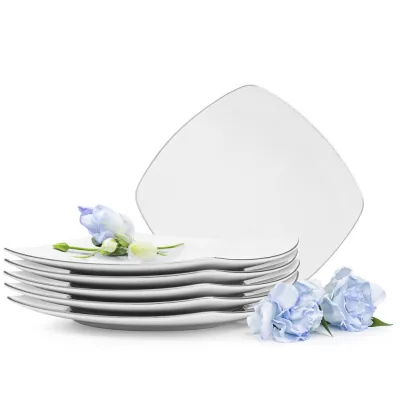 Konsimo® Dessertteller Weiß, Silber