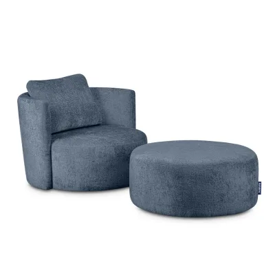 Konsimo® Drehsessel-Set Dunkelblau 92x75x80 cm