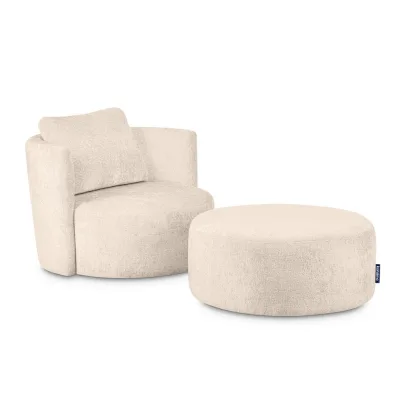 Konsimo® Drehsessel-Set Ecru 92x75x80 cm