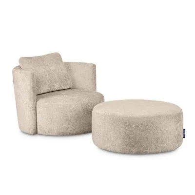 Konsimo® Drehsessel-Set Grau, Beige 92x75x80 cm