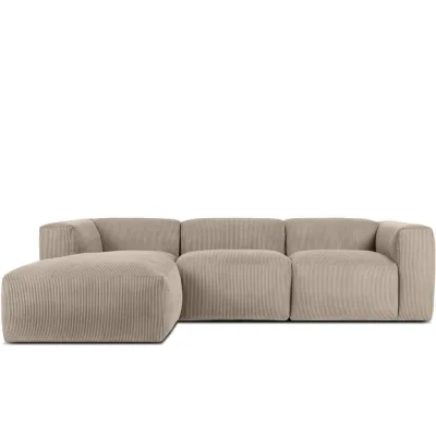 Konsimo® Eckmodulsofa-Links Beige 285x176 cm
