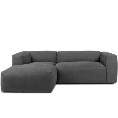 Konsimo® Eckmodulsofa-Links Grau 225x176 cm