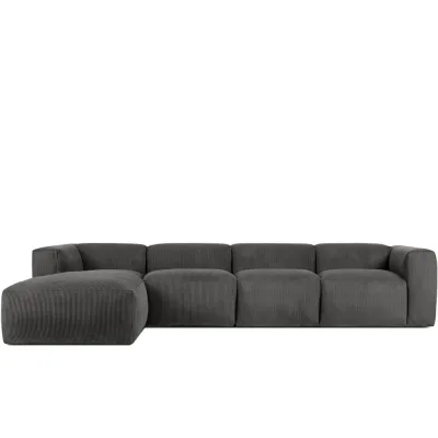 Konsimo® Eckmodulsofa-Links Grau 365x176 cm