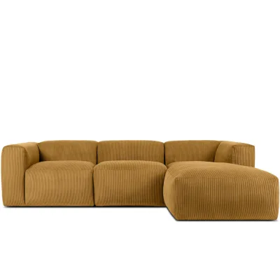 Konsimo® Eckmodulsofa-Rechts Gelb 285x176 cm