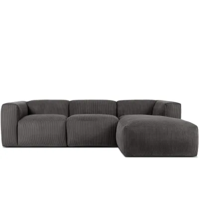 Konsimo® Eckmodulsofa-Rechts Grau 285x176 cm