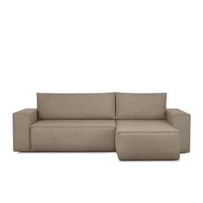 Konsimo® Eckschlafsofa-Links/Rechts Graubraun, Beige 262x148 cm