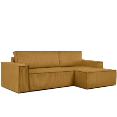 Konsimo® Eckschlafsofa-Rechts Gelb 262x148 cm