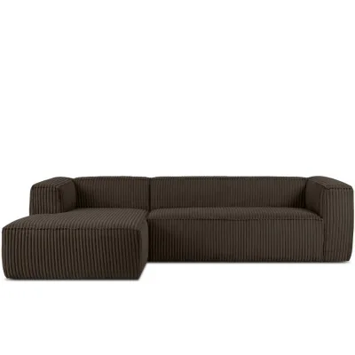 Konsimo® Ecksofa-Links Braun 305x175 cm