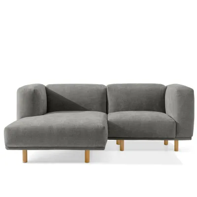 Konsimo® Ecksofa-Links Grau 204x155 cm