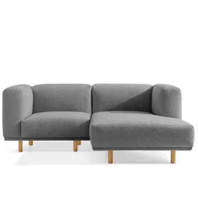 Konsimo® Ecksofa-Rechts Esche 204x155 cm