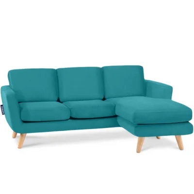 Konsimo® Ecksofa-Rechts Türkis 190x151 cm
