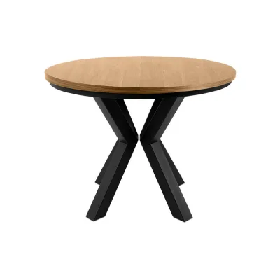Konsimo® Esstisch Eiche, Schwarz 140x75x100 cm