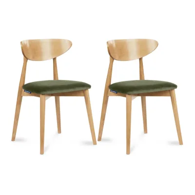 Konsimo® Esszimmerstühle Grün, Eiche 47x79x45 cm