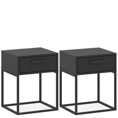 Konsimo® Nachttisch Anthrazit, Schwarz 40x52x39 cm