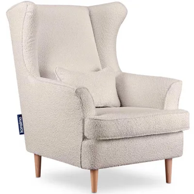 Konsimo® Ohrensessel Ecru 82x108x80 cm