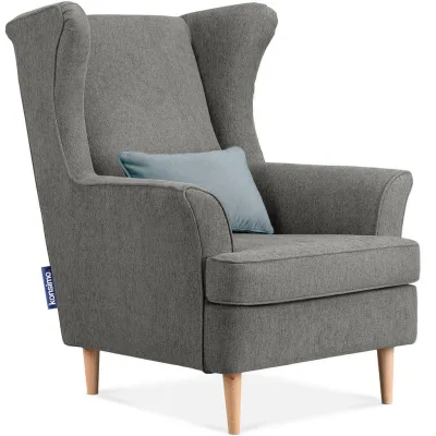 Konsimo® Ohrensessel Hellgrau, Grau 82x108x80 cm